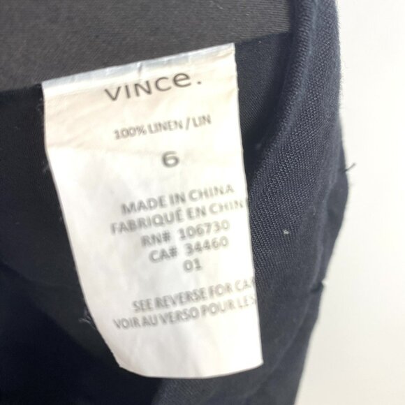 Vince Pants Womens Size 6 Black 100% Linen Jogger Trouser - Picture 5 of 5